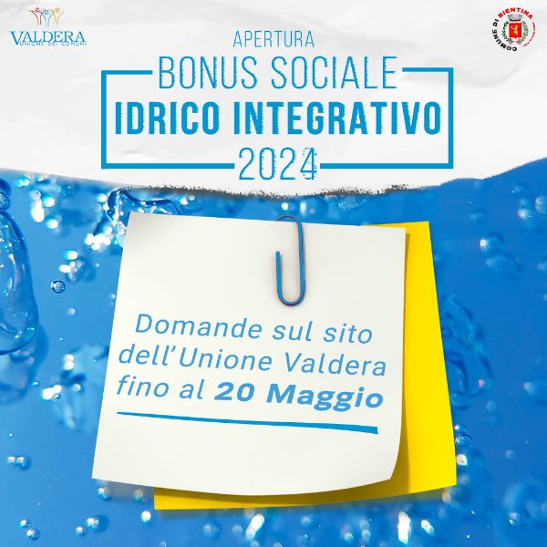 Bonus idrico - 2024 - Locandina