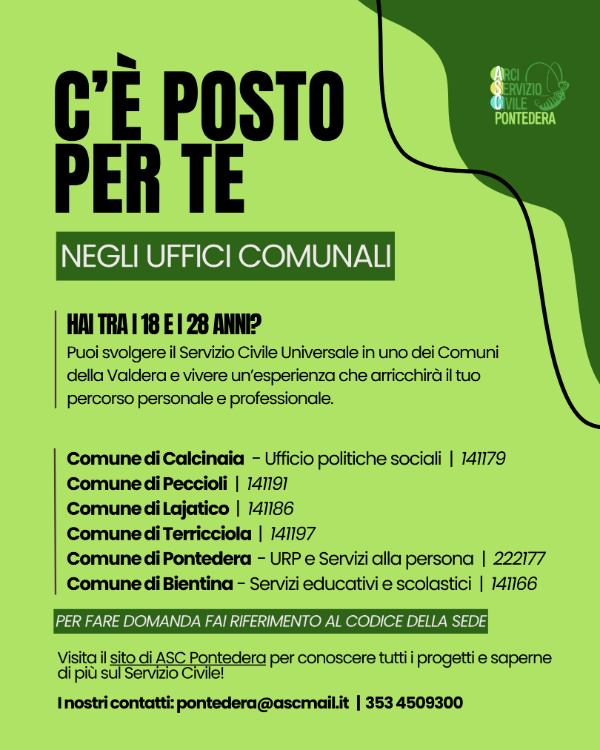 Servizio Civile Universale 2026 - Progetto Comuni - Locandina