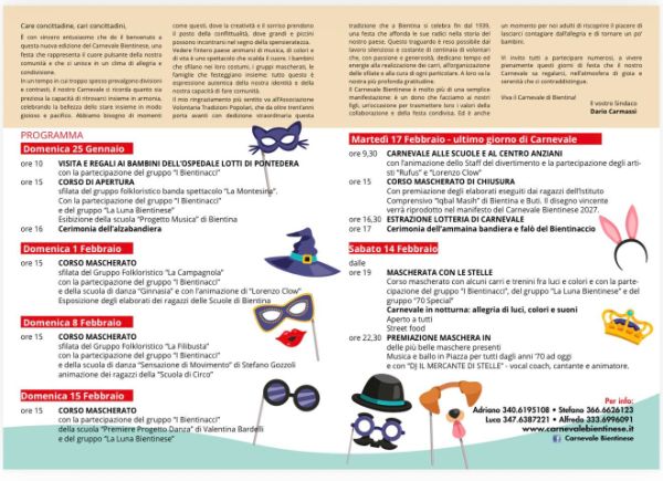 Carnevale Bientinese 2026 - Programma
