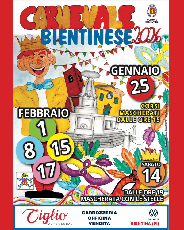 Carnevale Bientinese 2026 - Locandina