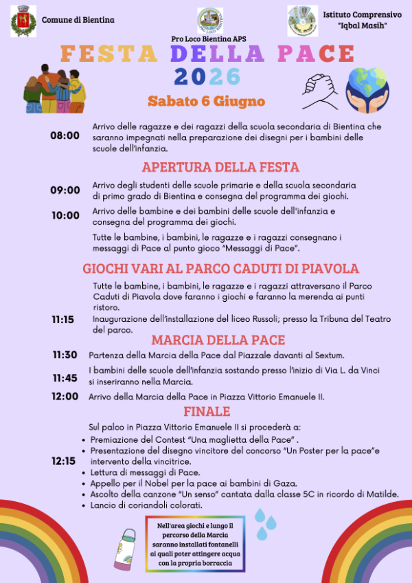 Festa della Pace 2026 - Programma