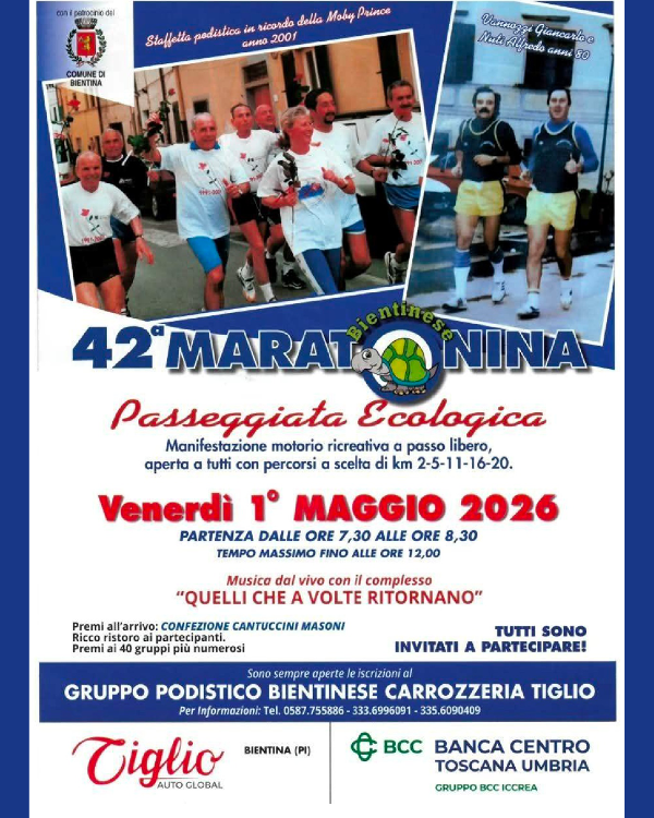 Maratonina Bientinese 2026 - Locandina