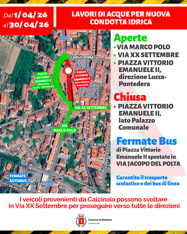 Lavori su rete idrica - Locandina