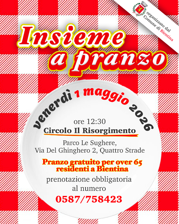 1 maggio 2026 - insieme a pranzo - Locandina