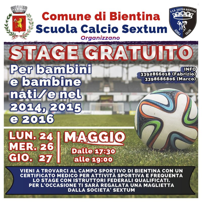 Banner Scuola calcio Sextum - Stage Gratuito