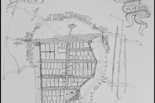 Pianta della terra di Bientina con le sue strade maestre, secolo XVIII