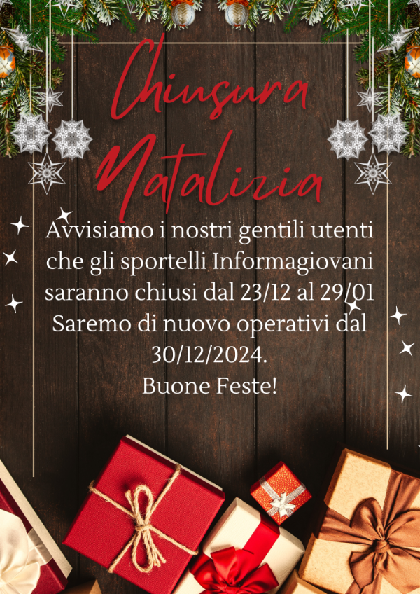 InformaGiovani - Chiusura natalizia - Locandina