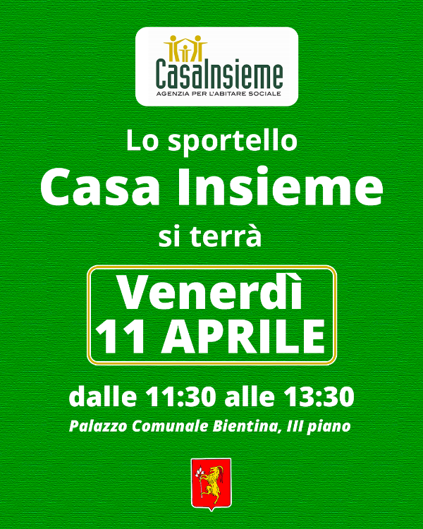 Casainsieme - venerdì 11 Aprile 2025 - Locandina