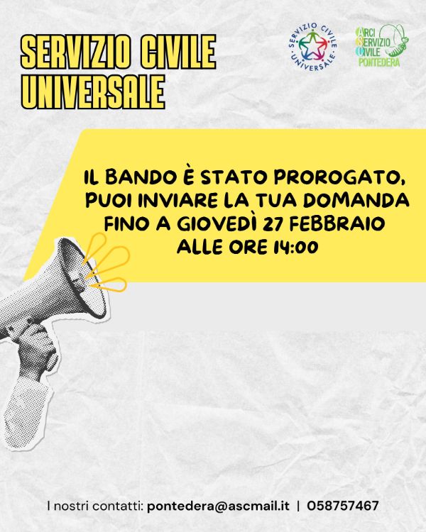 Servizio Civile 2025 - Proroga - Locandina