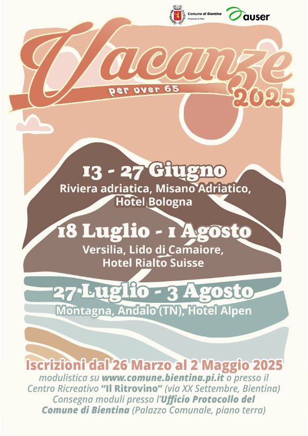 Soggiorni Estivi Anziani - 2025 - Locandina