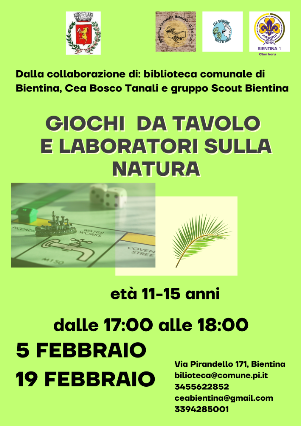 Giochi e Laboratori - 19 Febbraio 2025 - Locandina
