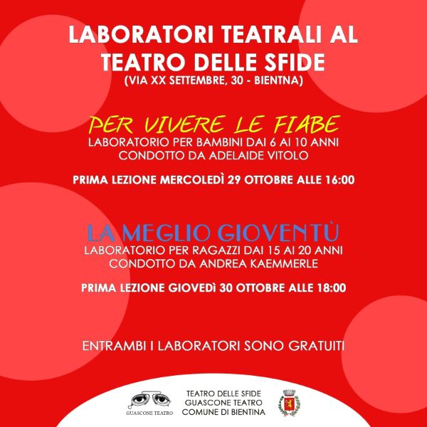Laboratori Teatrali 2025 - Locandina Laboratori Teatrali 2025 - Locandina