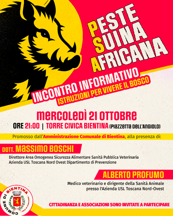 PSA Bientina - Incontro pubblico 21_10_2026 - Locandina