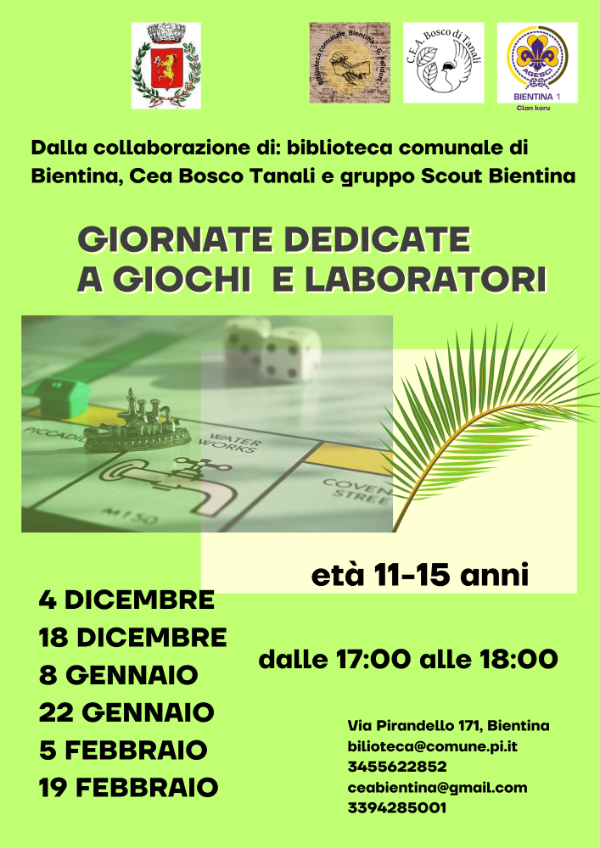 Giornate dedicate a giochi e laboratori - Locandina