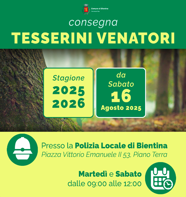 Tesserini Venatori 2025 - Locandina