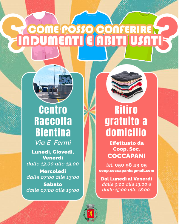 Abiti e indumenti usati - Come conferirli - Locandina