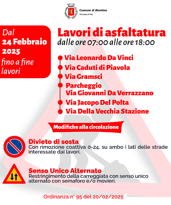 Lavori asfaltatura - Locandina