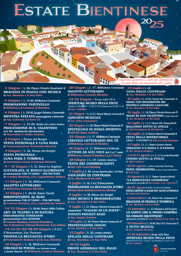 Estate Bientinese 2025 - Programma completo