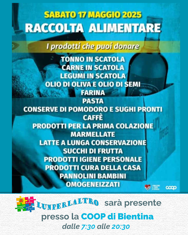 Raccolta alimentare - 17 Maggio 2025 - Locandina