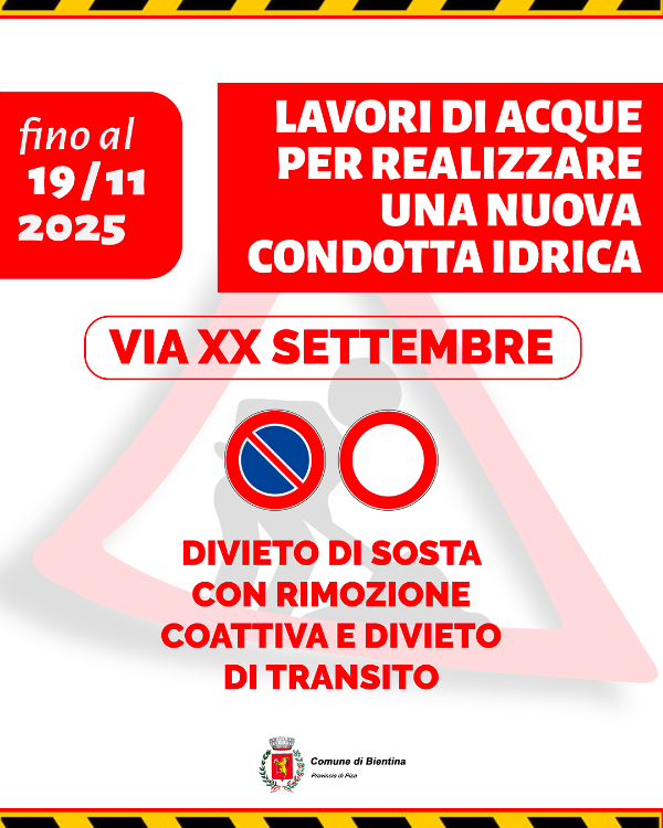 Acque Spa - Lavori in Via XX Settembre - Locandina