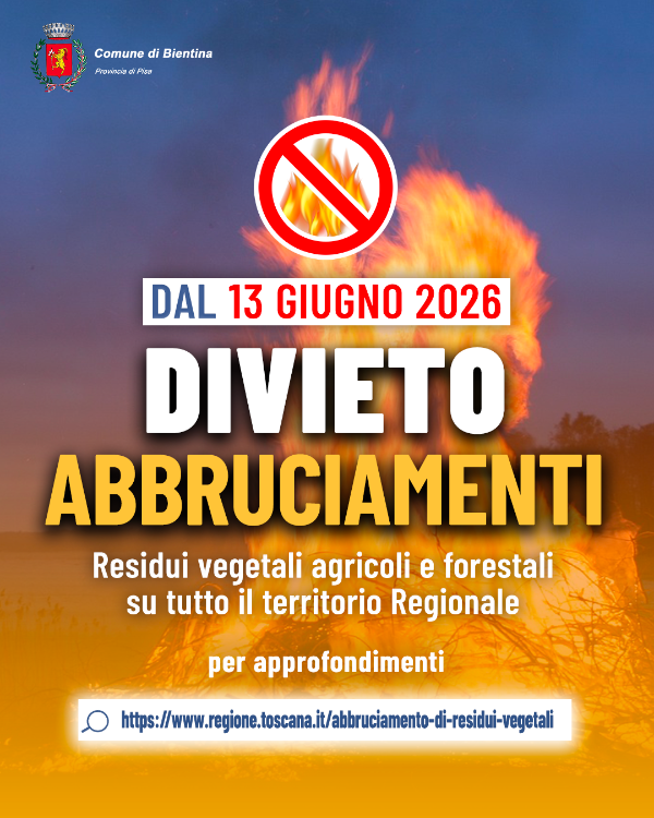 Divieto Abbruciamenti 2026 - Locandina