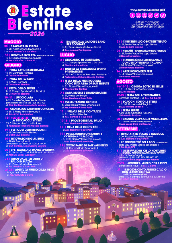 ESTATE BIENTINESE 2026 - Programma