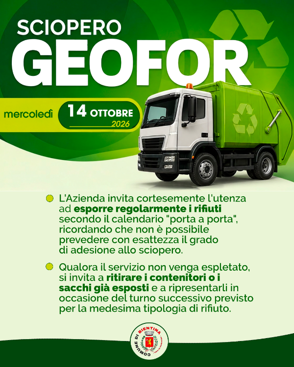 Sciopero Geofor - 14 Ottobre 2026 - Locandina