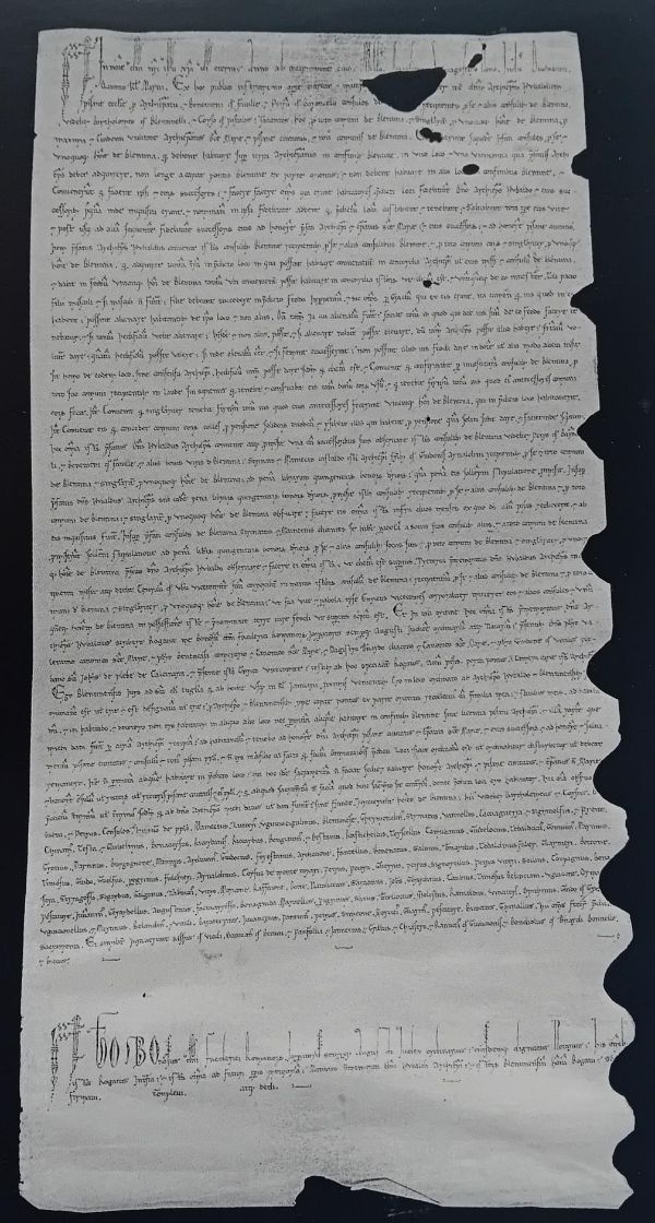 Pergamena di fondazione del castello di Bientina